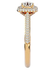 Inel de Logodnă Celestial cu Diamante Create în Laborator Halo Pavé de 1.05 ct din 18k Aur Galben - Castelo.ro
