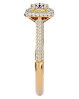 Inel de Logodnă Celestial din Aur 14k cu Moissanite Halo Pavé de 1.05 ct din 14k Aur Galben - Castelo.ro