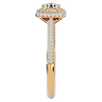Inel de Logodnă Celestial din Aur 14k cu Moissanite Halo Pavé de 1.05 ct din 14k Aur Galben - Castelo.ro