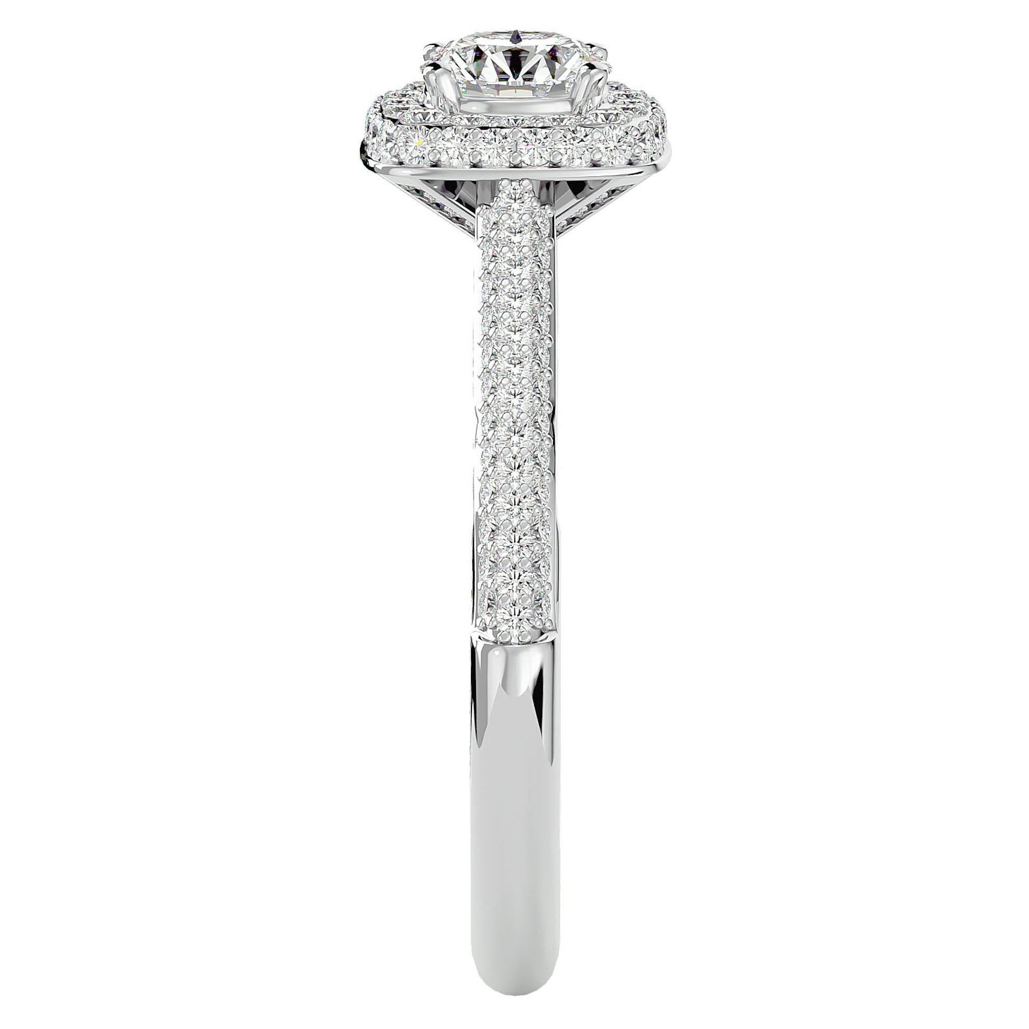 Inel de Logodnă Celestial cu Diamante Create în Laborator Halo Pavé de 1.05 ct din Platina - Castelo.ro