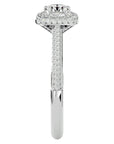 Inel de Logodnă Celestial cu Diamante Create în Laborator Halo Pavé de 1.05 ct din Platina - Castelo.ro