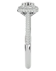 Inel de Logodnă Celestial cu Moissanite Halo Pavé de 1.05 ct din Platina - Castelo.ro