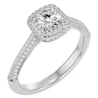 Inel de Logodnă Celestial din Aur 14k cu Moissanite Halo Pavé de 1.05 ct din 14k Aur Alb - Castelo.ro