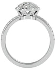Inel de Logodnă Morgana cu Moissanite Halo Pavé de 0.96 ct din Platina - Castelo.ro