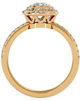 Inel de Logodnă Morgana cu Diamante Create în Laborator Halo Pavé de 0.96 ct din 18k Aur Galben - Castelo.ro