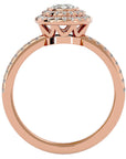 Inel de Logodnă Morgana cu Moissanite Halo Pavé de 0.96 ct din 18k Aur Roz - Castelo.ro