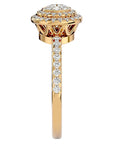 Inel de Logodnă Morgana din Aur 14k cu Diamante Create în Laborator Halo Pavé de 0.96 ct din 14k Aur Galben - Castelo.ro