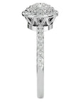 Inel de Logodnă Morgana din Aur 14k cu Diamante Create în Laborator Halo Pavé de 0.96 ct din 14k Aur Alb - Castelo.ro