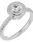 Inel de Logodnă Morgana cu Moissanite Halo Pavé de 0.96 ct din Platina - Castelo.ro