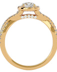 Inel de Logodnă Gravitas din Aur 14k cu Diamante Create în Laborator Halo Pavé de 1.00 ct din 14k Aur Galben - Castelo.ro