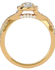 Inel de Logodnă Gravitas din Aur 14k cu Diamante Create în Laborator Halo Pavé de 1.00 ct din 14k Aur Galben - Castelo.ro