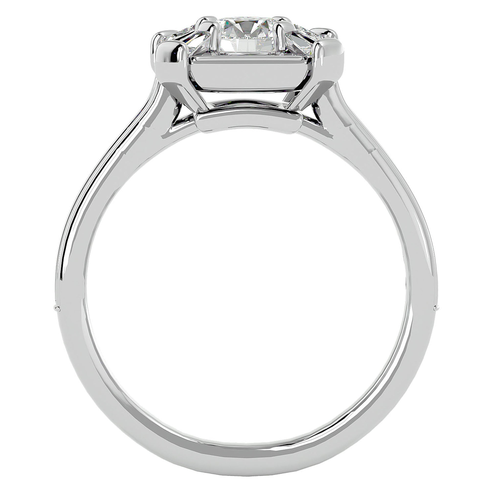 Inel de Logodnă Obsidian din Aur 14k cu Diamante Create în Laborator Halo Pavé de 1.17 ct din 14k Aur Alb - Castelo.ro