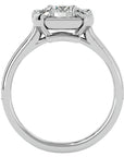 Inel de Logodnă Obsidian din Aur 14k cu Diamante Create în Laborator Halo Pavé de 1.17 ct din 14k Aur Alb - Castelo.ro