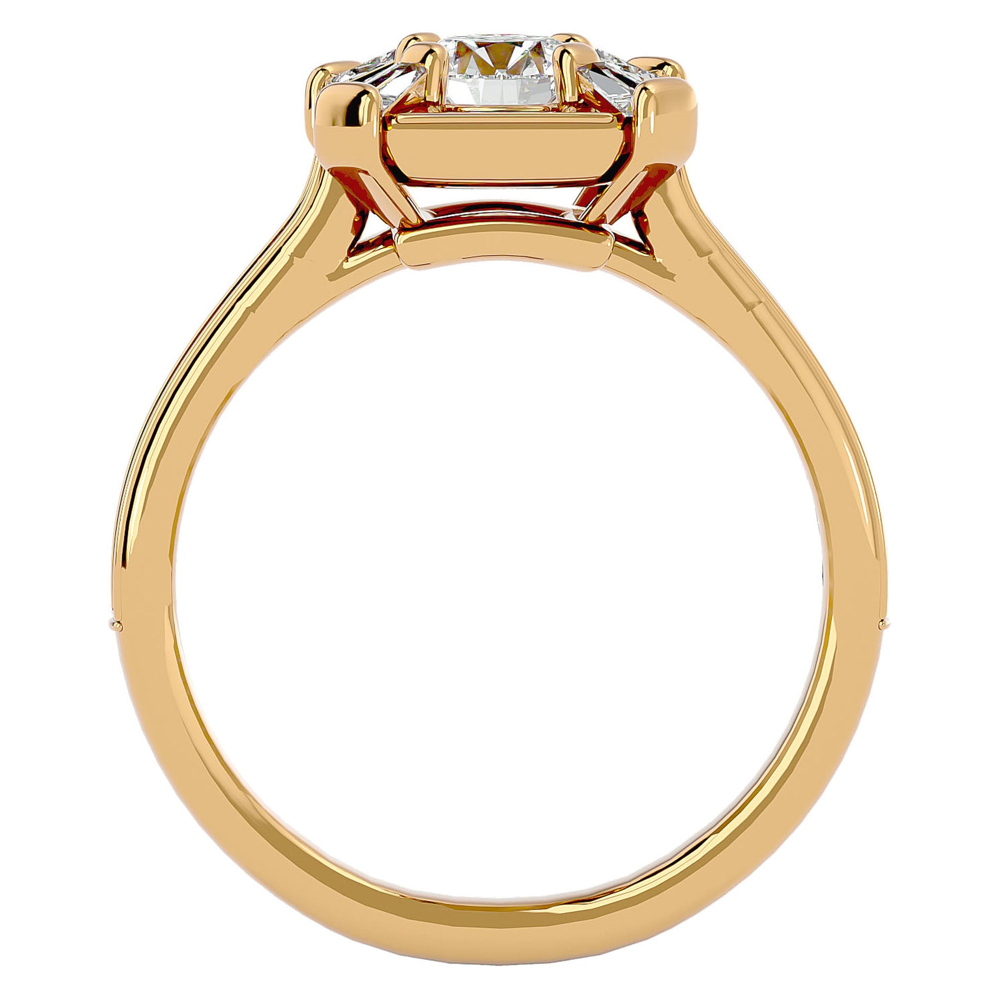Inel de Logodnă Obsidian din Aur 14k cu Diamante Create în Laborator Halo Pavé de 1.17 ct din 14k Aur Galben - Castelo.ro