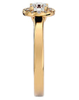 Inel De Logodnă din Aur 14k Cu Diamante Naturale Halo, Tăietură Rotundă de 0.77 ct din 14k Aur Galben - Castelo.ro