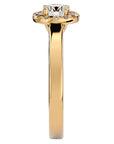 Inel De Logodnă din Aur 14k Cu Diamante Create în Laborator Halo, Tăietură Rotundă de 0.77 ct din 14k Aur Galben - Castelo.ro