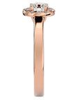 Inel De Logodnă din Aur 14k Cu Diamante Create în Laborator Halo, Tăietură Rotundă de 0.77 ct din 14k Aur Roz - Castelo.ro