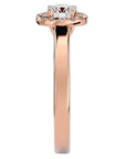 Inel De Logodnă din Aur 14k Cu Diamante Naturale Halo, Tăietură Rotundă de 0.77 ct din 14k Aur Roz - Castelo.ro