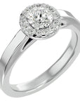 Inel De Logodnă din Aur 14k Cu Diamante Naturale Halo, Tăietură Rotundă de 0.77 ct din 14k Aur Alb - Castelo.ro