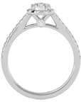 Inel De Logodnă din Aur 14k Cu Diamante Naturale Halo, Tăietură Rotundă de 0.74 ct din 14k Aur Alb - Castelo.ro