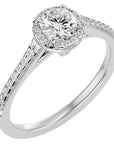Inel De Logodnă Cu Moissanite Halo, Tăietură Rotundă de 0.74 ct din Platina - Castelo.ro