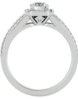Inel De Logodnă Cu Diamante Naturale Halo, Tăietură Rotundă de 0.99 ct din Platina - Castelo.ro