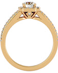 Inel De Logodnă din Aur 14k Cu Diamante Naturale Halo, Tăietură Rotundă de 0.99 ct din 14k Aur Galben - Castelo.ro