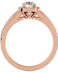 Inel De Logodnă Cu Diamante Create în Laborator Halo, Tăietură Rotundă de 0.99 ct din 18k Aur Roz - Castelo.ro