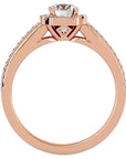 Inel De Logodnă din Aur 14k Cu Diamante Naturale Halo, Tăietură Rotundă de 0.99 ct din 14k Aur Roz - Castelo.ro