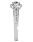 Inel De Logodnă Cu Diamante Naturale Halo, Tăietură Rotundă de 0.99 ct din Platina - Castelo.ro