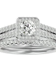 Inel de Logodnă Triplu din Aur 14k cu Diamante Naturale de 1.21 ct din 14k Aur Alb - Castelo.ro