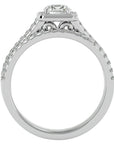 Inel de Logodnă Supreme cu Diamante Naturale Halo Pavé de 1.21 ct din Platina - Castelo.ro