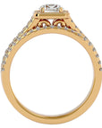 Inel de Logodnă Supreme din Aur 14k cu Diamante Create în Laborator Halo Pavé de 1.21 ct din 14k Aur Galben - Castelo.ro