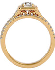 Inel de Logodnă Supreme din Aur 14k cu Diamante Naturale Halo Pavé de 1.21 ct din 14k Aur Galben - Castelo.ro