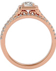 Inel de Logodnă Triplu din Aur 14k cu Diamante Create în Laborator de 1.21 ct din 14k Aur Roz - Castelo.ro