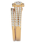 Inel de Logodnă Supreme din Aur 14k cu Diamante Create în Laborator Halo Pavé de 1.21 ct din 14k Aur Galben - Castelo.ro