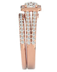 Inel de Logodnă Triplu din Aur 14k cu Diamante Create în Laborator de 1.21 ct din 14k Aur Roz - Castelo.ro