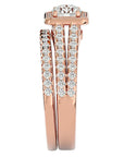 Inel de Logodnă Supreme din Aur 14k cu Diamante Create în Laborator Halo Pavé de 1.21 ct din 14k Aur Roz - Castelo.ro