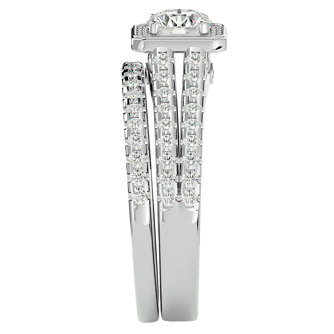 Inel de Logodnă Triplu cu Diamante Create în Laborator de 1.21 ct din Platina - Castelo.ro