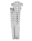 Inel de Logodnă Supreme din Aur 14k cu Diamante Create în Laborator Halo Pavé de 1.21 ct din 14k Aur Alb - Castelo.ro