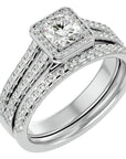 Inel de Logodnă Supreme cu Moissanite Halo Pavé de 1.21 ct din Platina - Castelo.ro