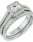 Inel de Logodnă Triplu cu Moissanite de 1.21 ct din Platina - Castelo.ro