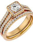 Inel de Logodnă Triplu cu Diamante Create în Laborator de 1.21 ct din 18k Aur Galben - Castelo.ro