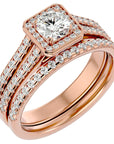 Inel de Logodnă Triplu cu Moissanite de 1.21 ct din 18k Aur Roz - Castelo.ro