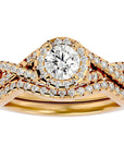 Inel de Logodnă din Aur 14k cu Diamante Naturale Pavé in Formă De Spirală de 1.04 ct din 14k Aur Galben - Castelo.ro