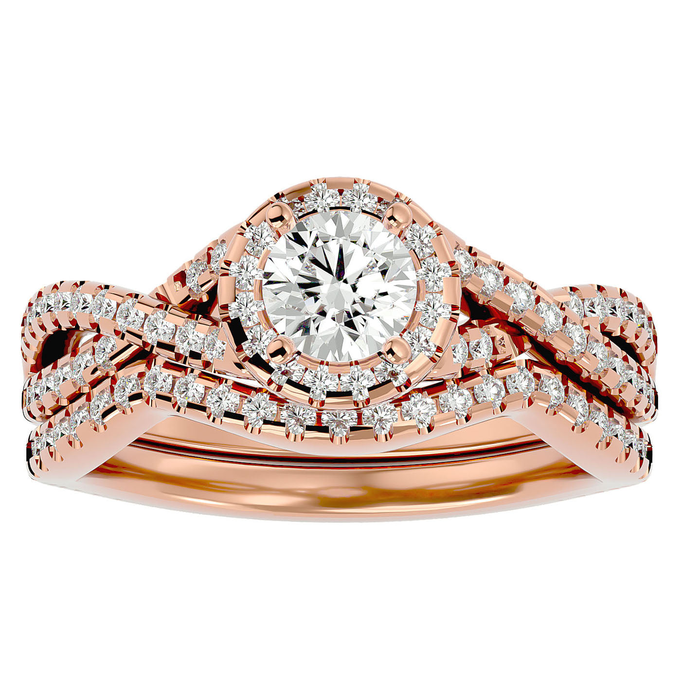 Inel de Logodnă Imperial cu Moissanite de 1.04 din 18k Aur Roz - Castelo.ro