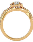 Inel de Logodnă cu Moissanite Pavé in Formă De Spirală de 1.04 ct din 18k Aur Galben - Castelo.ro