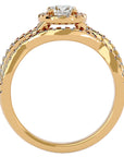 Inel de Logodnă din Aur 14k cu Moissanite Pavé in Formă De Spirală de 1.04 ct din 14k Aur Galben - Castelo.ro