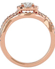Inel de Logodnă din Aur 14k cu Moissanite Pavé in Formă De Spirală de 1.04 ct din 14k Aur Roz - Castelo.ro