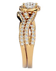 Inel de Logodnă cu Moissanite Pavé in Formă De Spirală de 1.04 ct din 18k Aur Galben - Castelo.ro